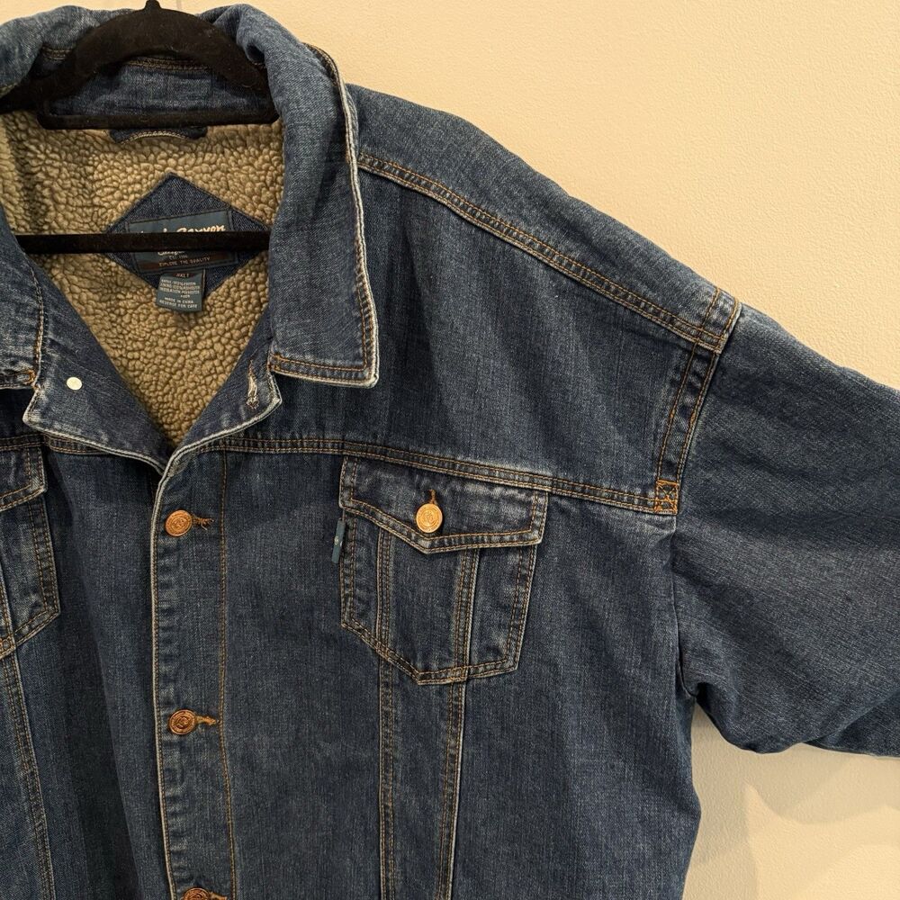 VTG Denim Jacket Rock Canyon Sherpa Jean Trucker Cowboy Utility Sz 3x Mens - Picture 5 of 13
